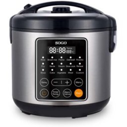Sogo Robot de Cocina Multifuncion 11 Opciones Cocion Acero 5L-860w. Negro