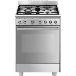 SMEG Cocina compacta gas 60 cm, 1 cavidad de horno - SX61GM. Acero Inox