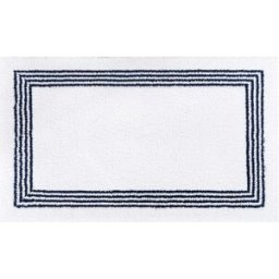 Graccioza Alfombra de baño algodón Bourdon . (50 x 80 cm) Blanco / Azul marino