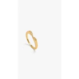 Parfois Anillo con circonitas de plata de ley bañado en oro de 18 k. (M) Blanco
