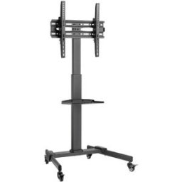 Fonestar Soporte de suelo STS-4244N para TV de 32" a 65", robusto y con ruedas. Negro
