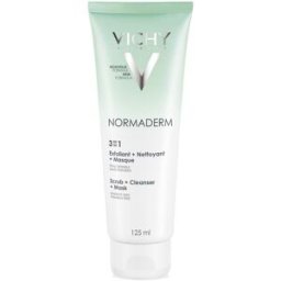 Vichy Limpiador Normaderm 3 en 1: Exfoliante + limpiador + Mascarilla 125 ml .
