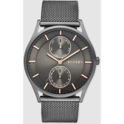 skagen Reloj multifunción holst multifunction de malla de acero en tono carbón. Carbono