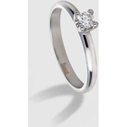 El Corte Inglés Anillo de oro blanco con diamante. (14) Plata