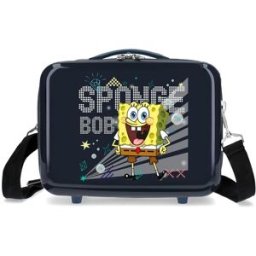 Personajes Neceser Movom Bob Esponja Bob Party rí­gido adapatable a trolley. Azul oscuro