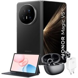 Honor Magic V5 16GB+512GB móvil libre + Tablet Pad 10 y Auriculares Choice EarBuds Clip. (512 GB + 12 GB RAM) Oro / Negro