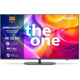 Philips TV QLED 164 cm (65") Ambilight 65PUS9010-12 UHD 4K, Dolby Vision y Dolby Atmos, Titan OS, Smart TV. Carbón