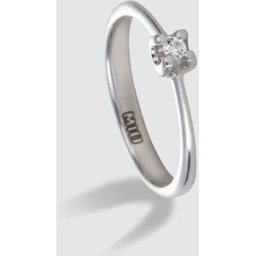 El Corte Inglés Anillo de oro blanco con diamantes. (14) Plata