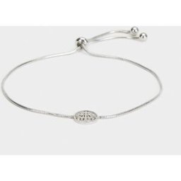 Parfois Pulsera de acero inoxidable fina con abalorio en plateado. Plateado