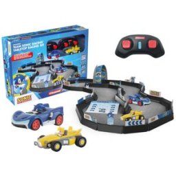 Carrera Circuito con dos coches radio control y accesorios Team Sonic Racing RC.