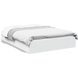 vidaxl Cama con cajones madera de ingeniería blanco 120x200 cm