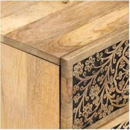vidaxl Mesitas de noche 2 uds madera maciza de mango 40x33x46 cm