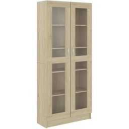 vidaxl Vitrina de madera de ingeniería roble Sonoma 82,5x30,5x185 cm