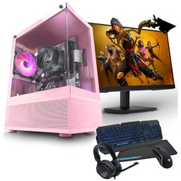 PC Racing Pack Gaming Rosa AMD Ryzen 5 8600G/16GB/1TB SSD + Monitor 24" FullHD + Combo Gaming