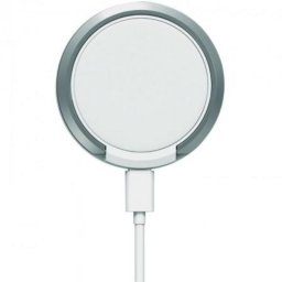Cargador inalámbrico Muvit MCWIR0003 W114-R MagSafe 15W Qi USB-C Cable 1m Soporte Blanco