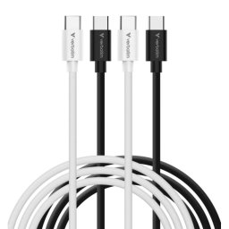 Cable USB-C a USB-C Verbatim 32391 1 m USB 2.0 60W Negro y Blanco