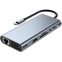 Docking Station Value 11-in-1 USB-C 11 Puertos VGA Gigabit Ethernet 100W