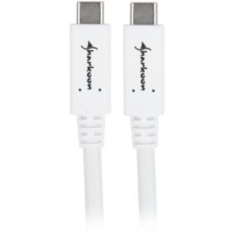 Cable USB C a USB C Sharkoon 0,5 m USB 3.2 Gen 1 Blanco