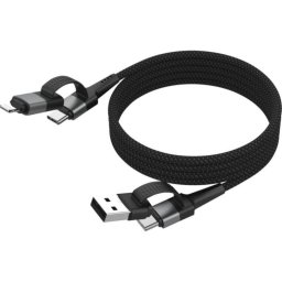 Cable de carga magnético 4 en 1 Ansmann 1,2 m USB A/USB C y USB C/Lightning