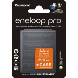 Baterías recargables Panasonic Eneloop Pro AA 2,5 Ah 4 unidades