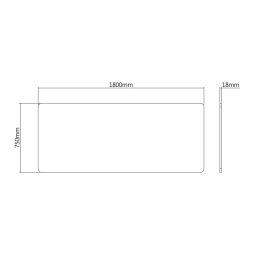 Kimex Tablero Para Escritorio Con Bordes Redondeados 180 X 75 Cm, Blanco