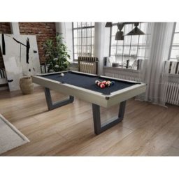Unique Mesa multijuego - Billar y ping-pong - Color natural claro y negro - Ancho 213,4 x Prof. 111,8 x Alt. 78,5 cm - MELIAN