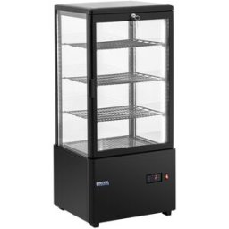 Vitrina refrigerada - 78 L - Royal Catering - 4 niveles - negro - con cierre 10012447