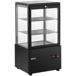Vitrina refrigerada - 58 L - Royal Catering - 3 niveles - negro - con cierre 10012449