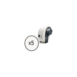 Pack x 5: Q-Nomic DK-11201 Etiqueta Precortada Papel térmico Multipropósito 29x90mm
