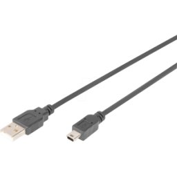 DIGITUS 3010810S - Cable USB 2.0, conector macho a macho Mini B, 1,0 m