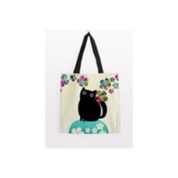 Bolsa algodón Planet Cat grande - 1 negro