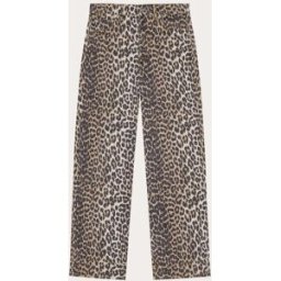 Ganni Pantalón recto de algodón estampado. (L) Multicolor