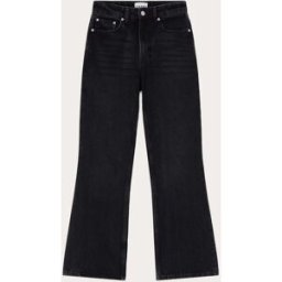 Ganni Pantalón flare Betzy de algodón. (44) Negro