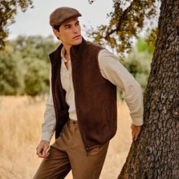 Verhunt Chaleco polar básico de hombre. (L) Marrón