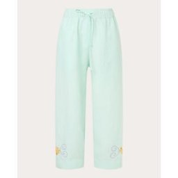 Claramonte Pantalón recto de lino. (L) Azul claro