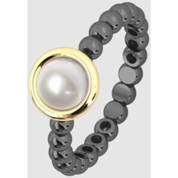 Bohemme Anillo Play Colors de plata con perla. (14) Blanco