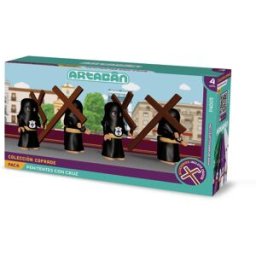 ARTABÁN Pack 4 figuras Penitentes con Cruz Hermandad de cola negra .