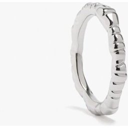 Parfois Anillo texturizado en liso. (L) Plateado