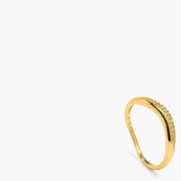 Parfois Anillo con circonitas de plata de ley con baño de oro de 18 k. (L) Dorado