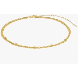Parfois Pulsera de cadena de plata de ley con baño de oro de 18 k. Dorado