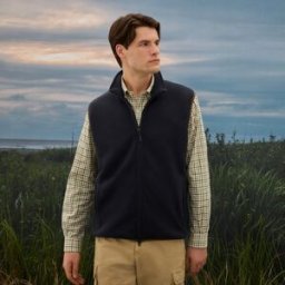 Verhunt Chaleco polar básico de hombre. (L) Azul marino