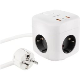 Nanocable Cubo con 3 Tomas y 3 USB con interruptor Blanco