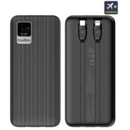 CoolBox POWERBANK DP20 20000MAH LCD+CABLES INTEGRADOS USB-C+
