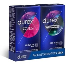 Durex Pack Retardante Placer Prolongado 12uds + Mutual Clímax 12uds