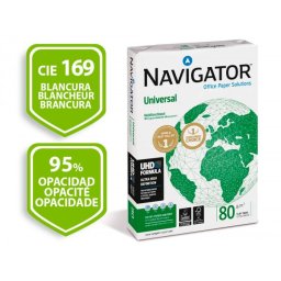 Papel fotocopiadora navigator din a4 80 gramos paquete de 400 hojas