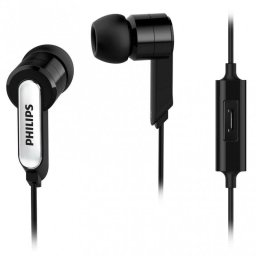Auriculares Philips SHE1405BK/10 con cable, micro integrado, conexión alámbrica, para llamadas y música, negros