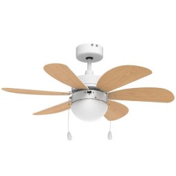 Universal Blue Geneva 6030W Ventilador de Techo con Luz y Aspas Reversibles 76cm 50W Blanco/Madera