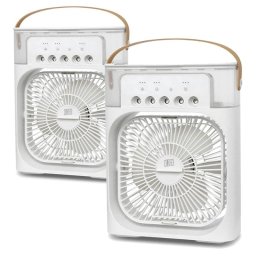 Klack Pack Mini Ventilador Portátil Enfriador de Aire 4 en 1 2x Blancos