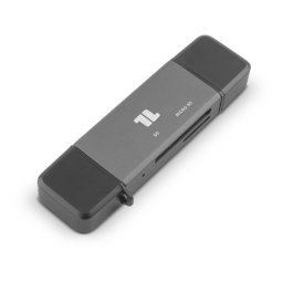 1Life Lector de Tarjetas 2 en 1 con USB-C Negro