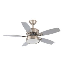 Iluminashop Ventilador de Techo con Luz LED y Mando 30W Níquel/Haya Motor DC